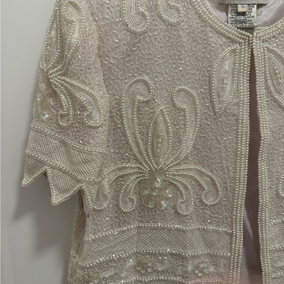 VINTAGE Nipon Boutique Cream Beaded Jacket - Picture 6 of 6